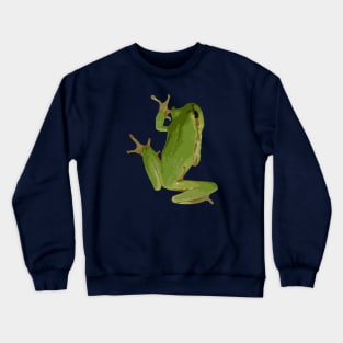Cute Climbing Green Tree Frog Vector Art Crewneck Sweatshirt
